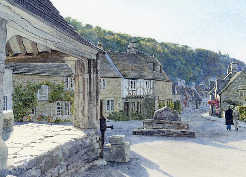 Castle Coombe - Watercolour